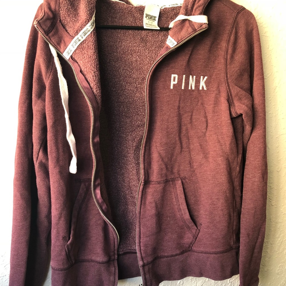 Pink Victoria’s Secret zip up hoodie